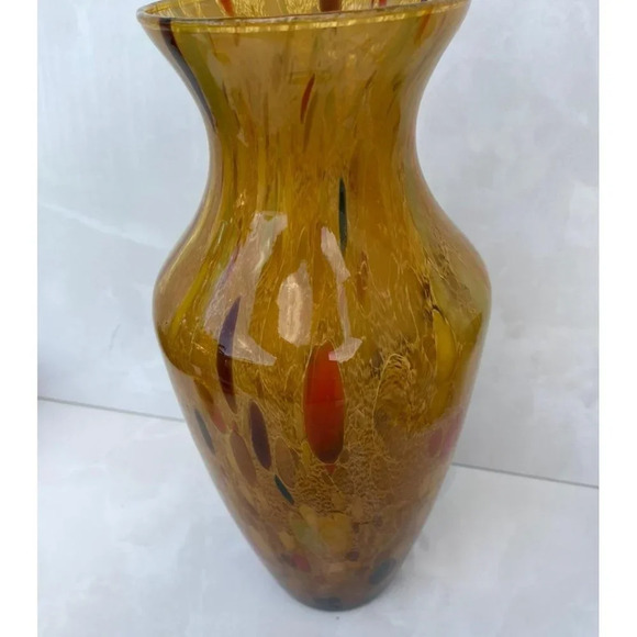 Italian Maestri Vestri Monumental Polychrome Art Glass Vase with Gold Aventurine - Picture 11 of 13